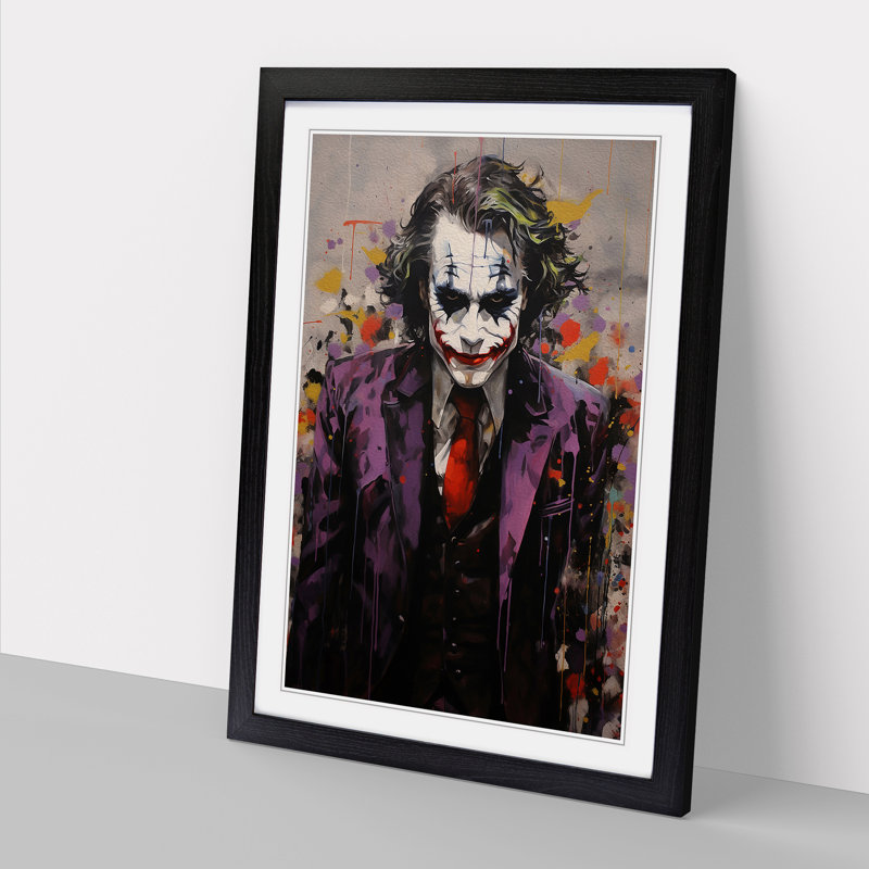 XYZ-FRM-V1223-3913 Joker Contemporary - Single Picture Frame Print on Wood, 34cm H x 25cm W x 2cm D, Black Framed