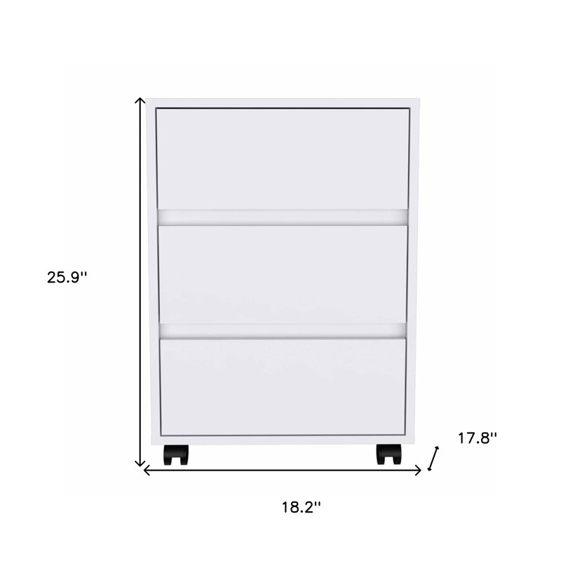 18.2'' Wide 3 -Drawer File Cabinet, White