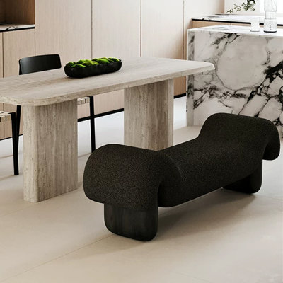 Modern Black Upholstered Bench