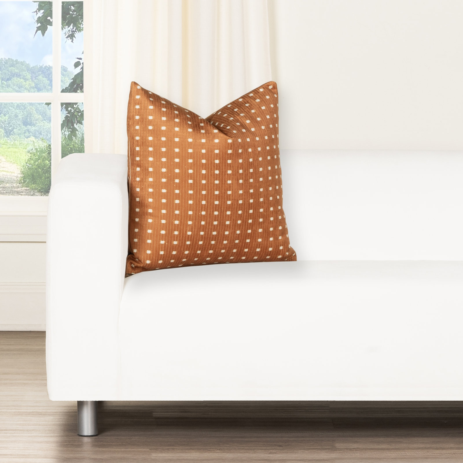 Throw Pillow, Feather, Square 22", Orange