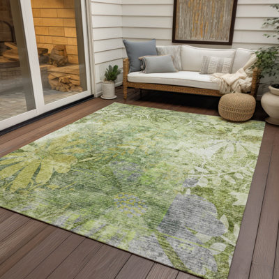 Machine Washable Indoor/Outdoor Lafferty ACN2223 Floral Rug