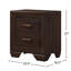 Table de chevet foncée 2 tiroirs pour chambre à coucher - Accessoire moderne avec deux systèmes d'organisation améliorés