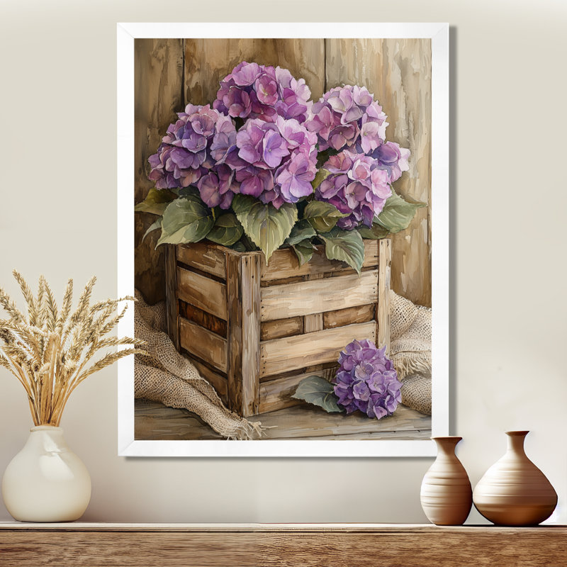 Ferrill - Floral Wall Decor, H 20 po x l 12 po, Reproduction encadrée sans passe-partout, Blanc