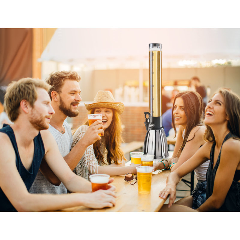 Oggi Barware 96 Oz Beverage Dispenser, Sliver