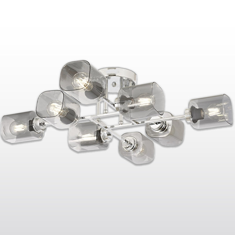 Plafonnier semi-encastré 8 lumières