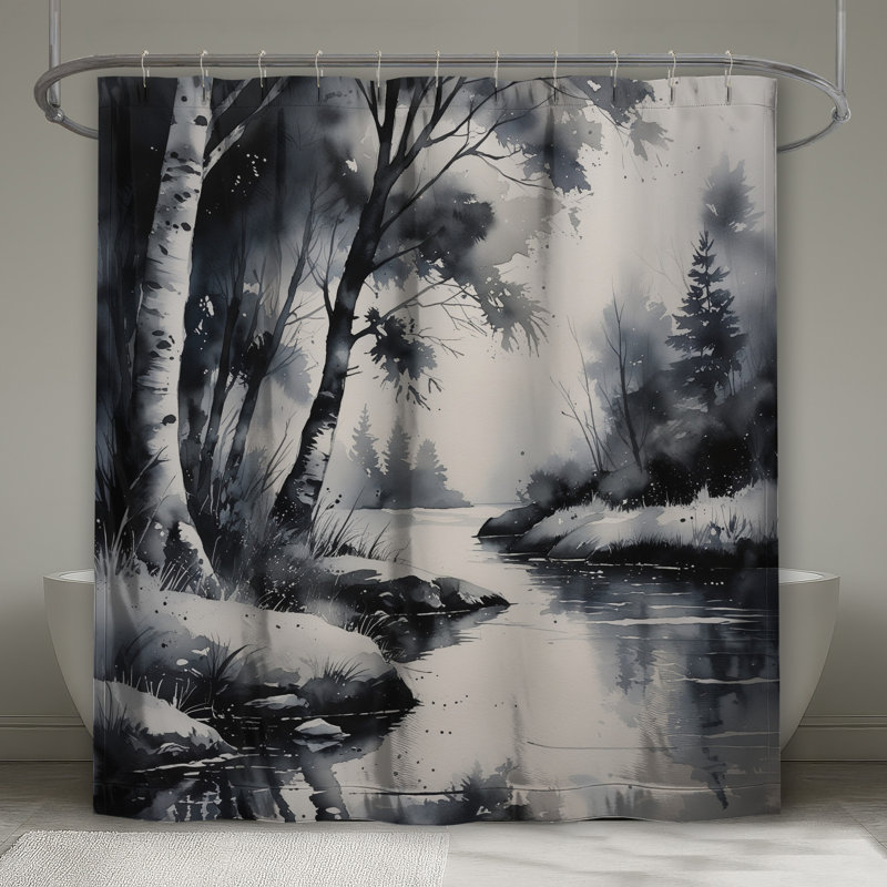 Rideaux de douche Monochromes Forest River, L 70 po x H 72 po