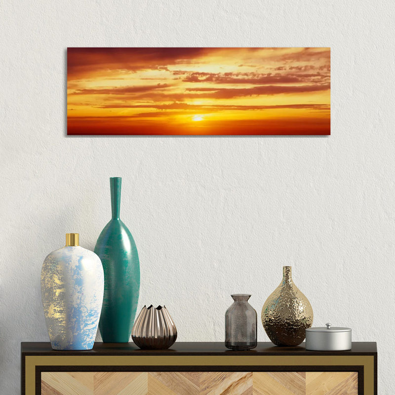 Santorini, Greece by Panoramic Images - Wrapped Canvas Panoramic Print, 30.48 cm H x 91.44 cm W x 1.91 cm D