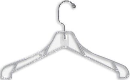 Children's Clear Plastic Suit Hanger w/Clips - 12Plastic