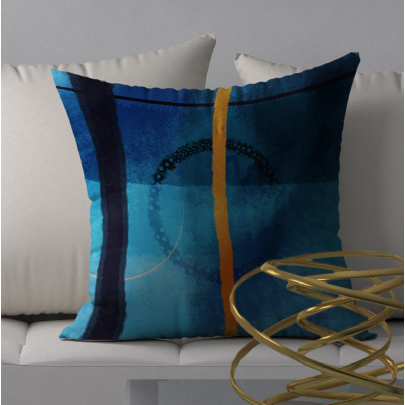 Housse de coussin décoratif carrée royale solaire et insert, 24 po x 24 po