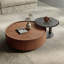 Table basse 31,5 "ronde en noyer avec tiroirs cachés, conception classique, entièrement assemblée-1557822477-1557822482