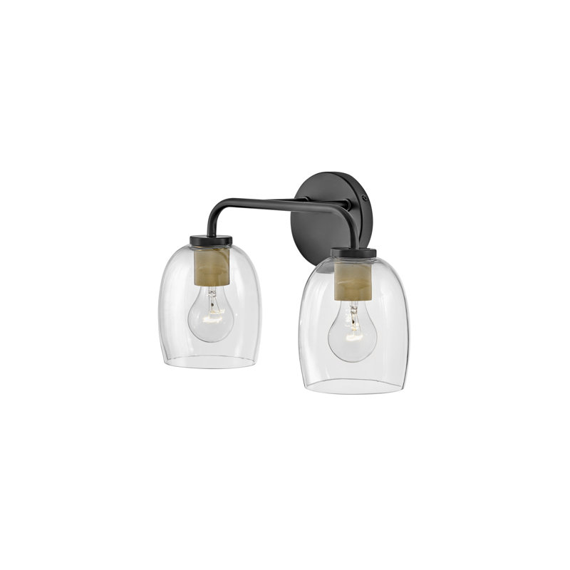 Éclairage pour meuble-lavabo à intensité variable 2 lumières Jed, Noir