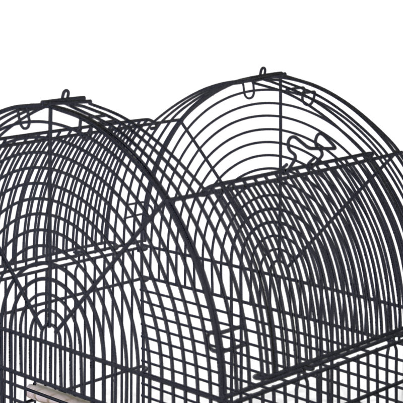 Cage à oiseau avec socle et base en plastique Minnie, Noir