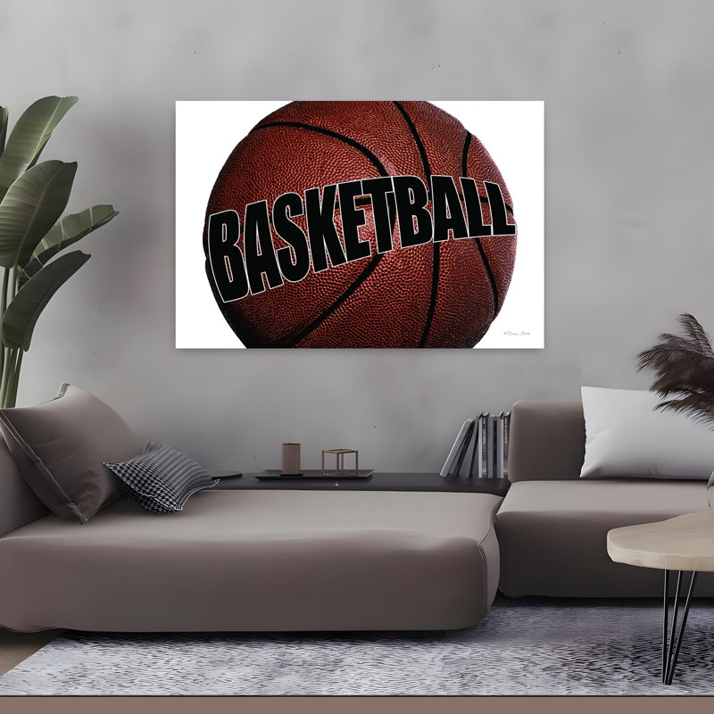 Basketball, art contemporain hivernal, H 32 po x l 48 po