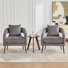 Fauteuil demi-tonneau en velours à dossier creux et accoudoirs creux (ensemble de 2)