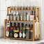Freestanding Bamboo Spice Rack with Adjustable Racks