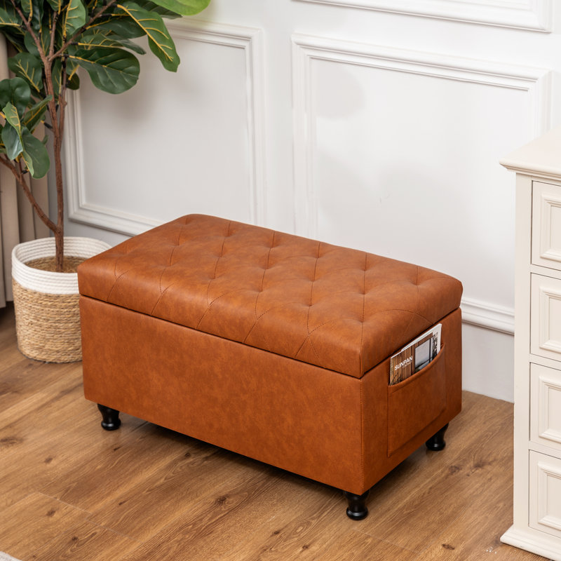 Banc de rangement avec repose-pieds capitonné 31 pouces