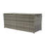 Boîte de rangement pour terrasse de 113 gallons en osier gris avec couvercle - rangement en rotin résistant aux intempéries pour coussins, jouets et serviettes