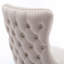 Chaise de salle à manger rembourrée à oreilles avec surpiqûres, garniture cloutée et pieds en bois massif, ensemble de 2, pour des sièges élégants et confortables-902930365-902930338