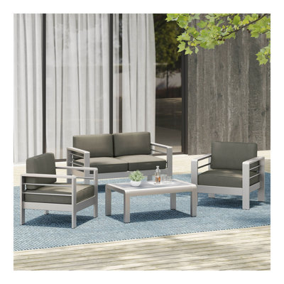 cape coral outdoor patio aluminum 4pcs chat set