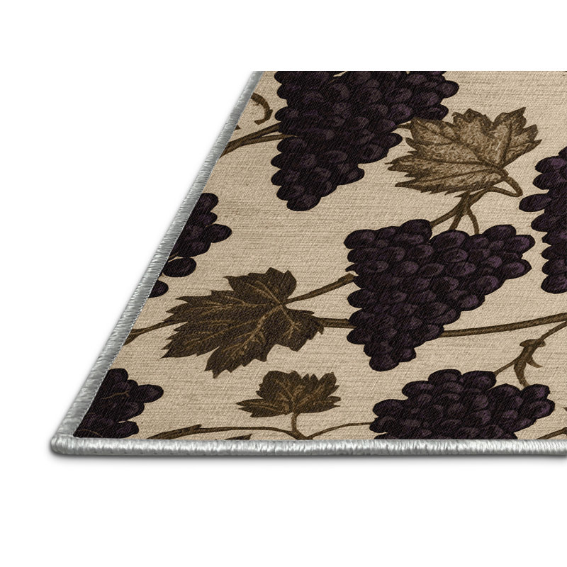 Washable Grape Delaware Fruits Area Rug, Rectangle 6' x 9'