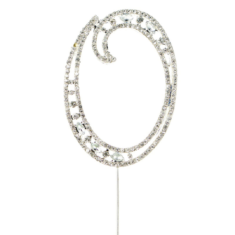 Surmatelas à gâteau 0 rhinestone, Argent
