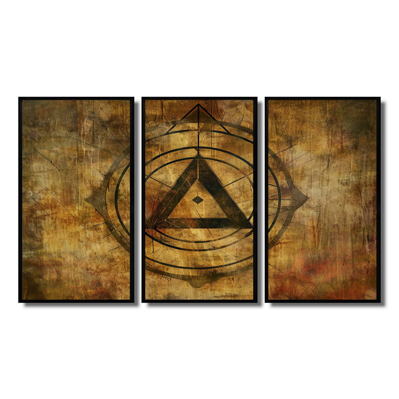 Ancienne tribale - ensemble de décorations murales, Cadre flottant noir, H 40 po x l 60 po x P 1 po