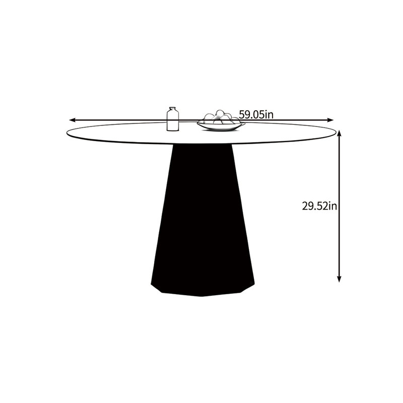 Solid and beautiful dining table, 29.52"H x 59.05"L x 59.05"W