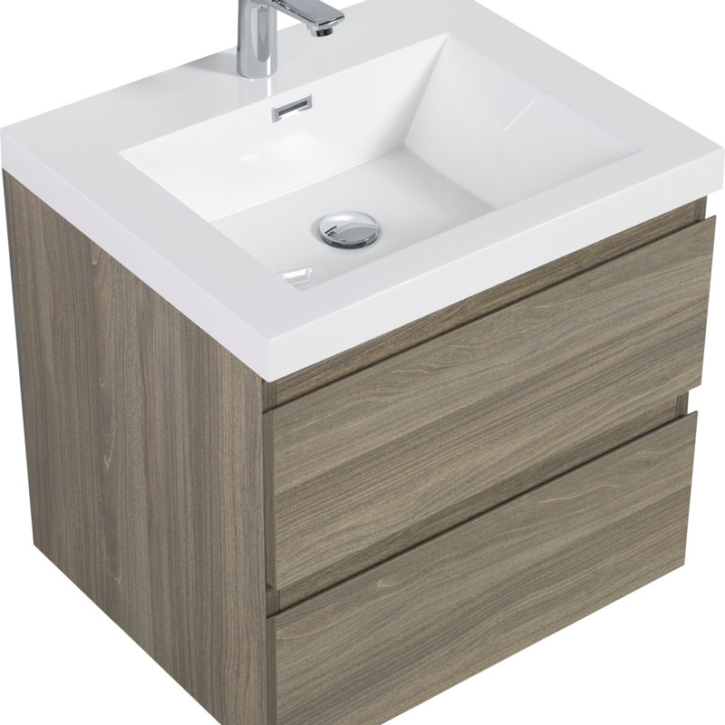 Wall Mounted Bathroom Vanity, Grey