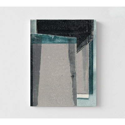 Peinture minimaliste bleue et grise, impression d'art géométrique encadrée, impression murale encadrée, impression murale surdimensionnée