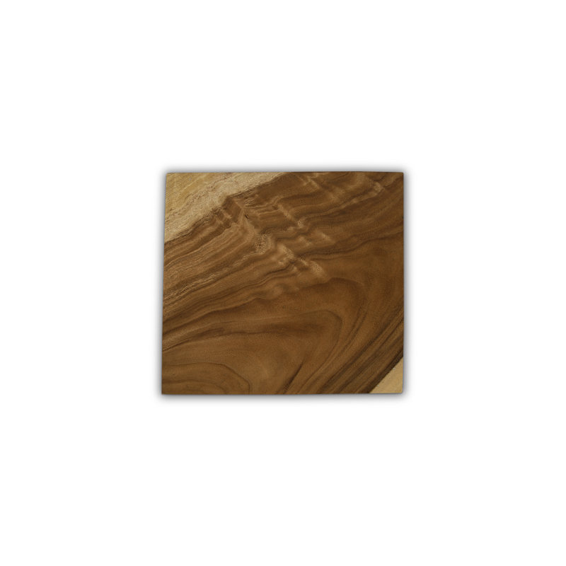 Modern Black and Brown Acacia Wood Square End Table