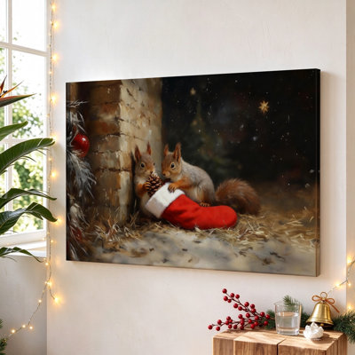 Renard dormant dans une chaussette, tableau sur toile tendue, 61 x 91 cm, décoration murale moderne pour salon et chambre