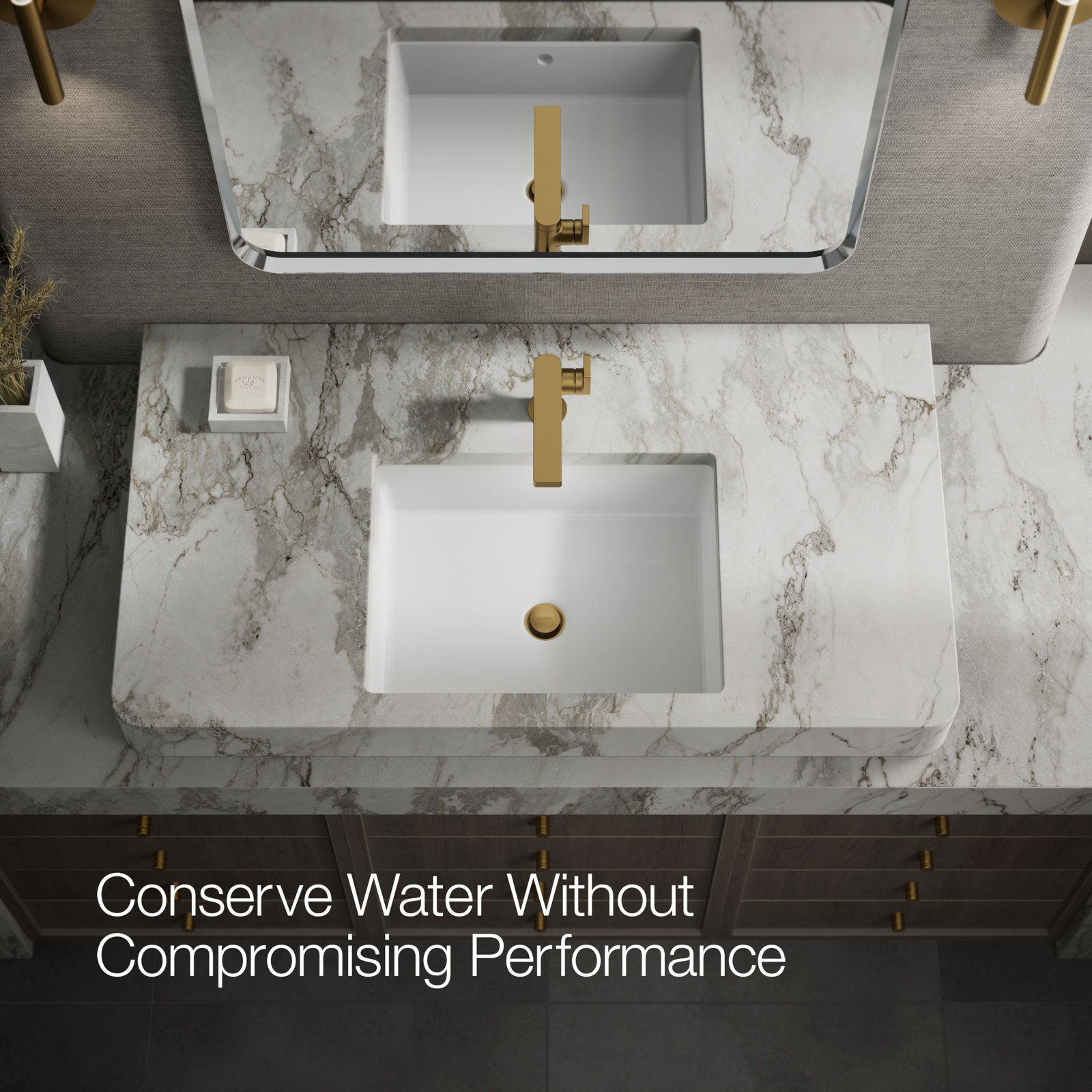 Composed Single-Handle Bathroom Faucet with Drain Assembly, Vibrant Brushed Moderne Brass