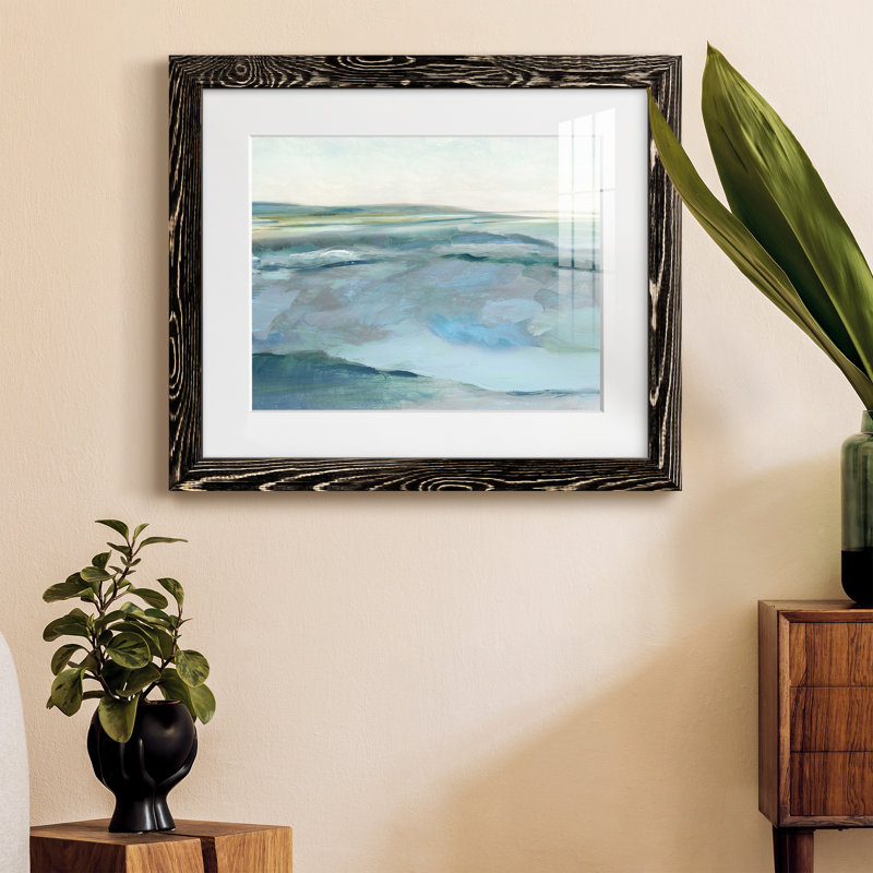 Marée basse - peinture encadrée, Cadre noir, H 24 po x l 18 po x P 1,5 po
