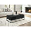 Table basse contemporaine à plateau relevable avec rangement, stratifié noir et métal, table d'appoint rectangulaire de 48 po pour le salon | Idée cadeau