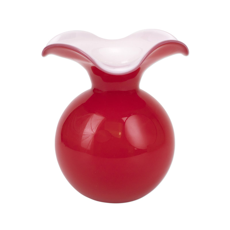 Hibiscus Handmade Glass Table Vase, 10" H x 9" W x 9" D