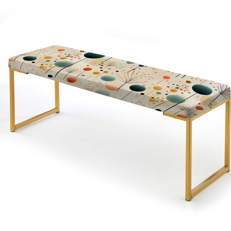 Banc rembourré géométrique doré, Simplicity In Scandinavian Flowers