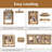 4X6 Picture Frame Rustic Wood Hinged Folding Triple Picture Frames Collage, Double-Sided Display Rotatable High Definition Glass Photo Frame For Home Tabletop(Carbonized Black)