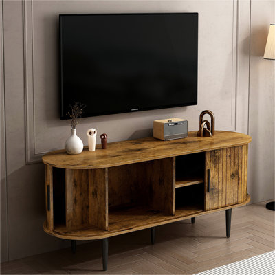 TV Stand, 47" Modern TV Console Table with Storage Compartment and Sliding Door, Gaming Entertainment Centre with Cabinet for Living Room, Bedroom, Office