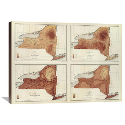 " New York: Rainfall, Population, Elevation, Temperature, 1895 " by Henry Gannett