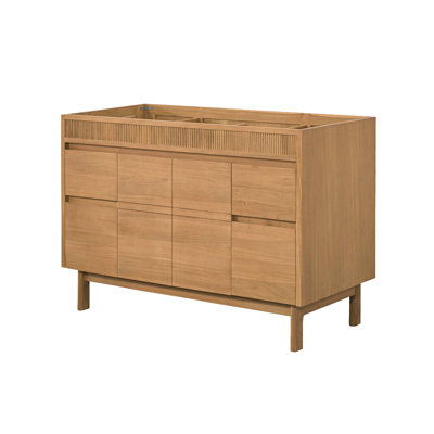 Kayla Meuble-lavabo simple en teck naturel
