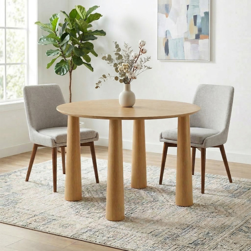 Table de salle à manger 30 po H, H 30 po x L 45 po x l 45 po, Bois naturel