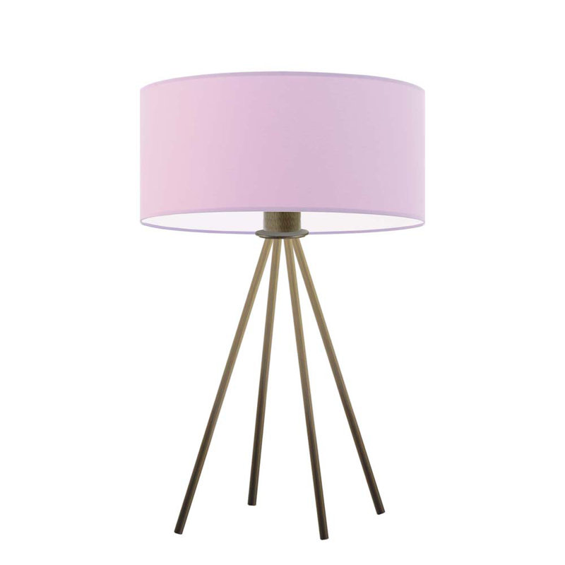 Arneshia Metal Table Lamp, Antique (Old) Gold, Light Violet
