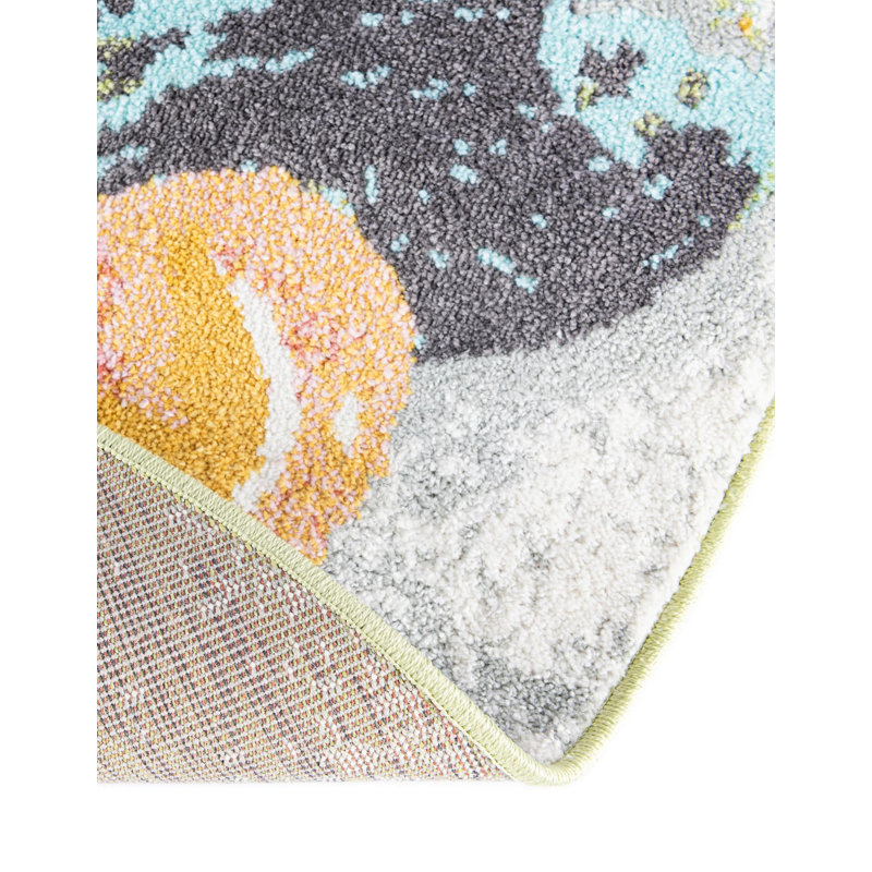 Tapis pour enfant Unique Loom Gorilla Whimsy, Rond 6 pi 1 po