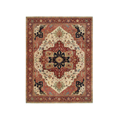 Tapis surdimensionné en laine noué à la main 12 pi x 15 pi 4 po Heris G63558
