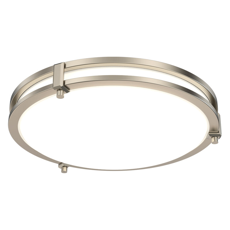 Plafonnier encastré encastré 13 po Saturn Nickel brossé, Nickel
