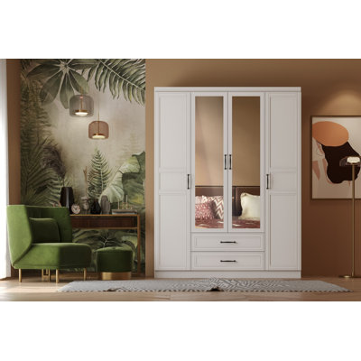 Berend 4 Door Manufactured Wood Wardrobe