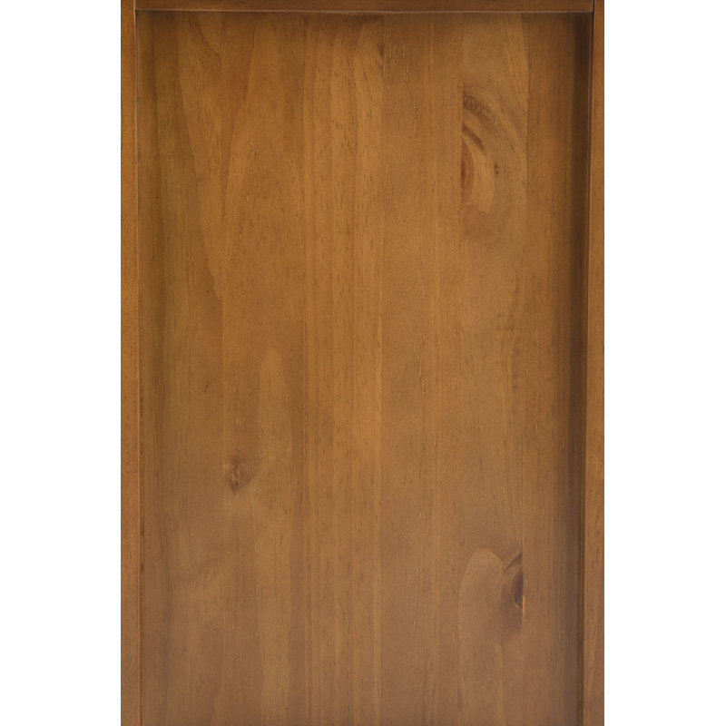 Light Golden Brown Solid Wood 2-Drawer Nightstand with Nickel Pulls