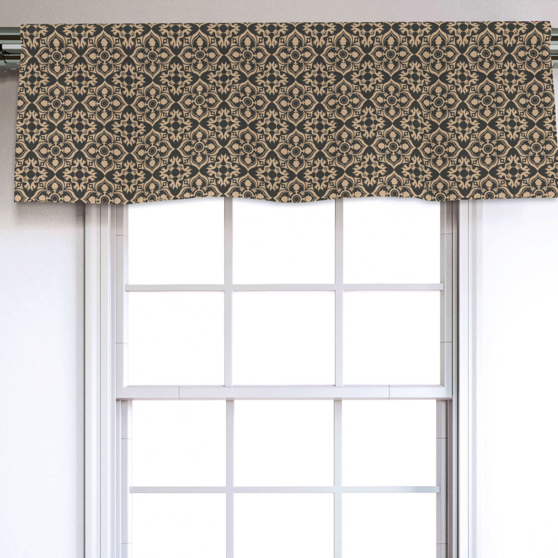 Sateen Damask Ruffled Window Valance