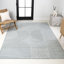 Tapis d'intérieur / extérieur à rayures géométriques bleu clair / crème Anaelisa-912221390