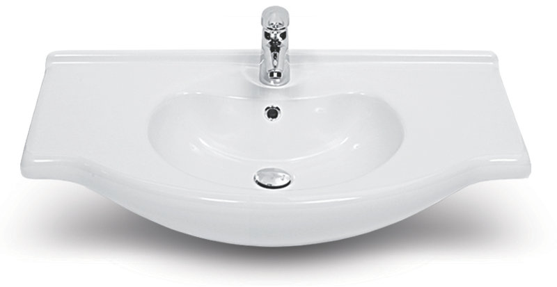CeraStyle By Nameeks Nil 19.7'' Glossy White Ceramic Rectangular Bathroom Sink with Overflow